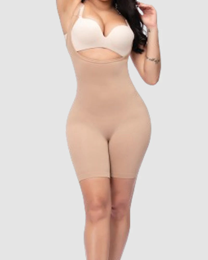 Seamless Tummy Control Faja Thin Slimmer Adjustable Shoulder Strap Bodysuits Shapewear