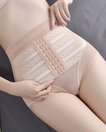 High Waist Mesh Breasted Tummy Control Corset Shapewear Panties