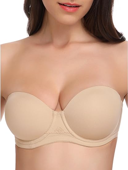 Nude Strapless Push up Underwired Bra Multiway Contour Large Sizes