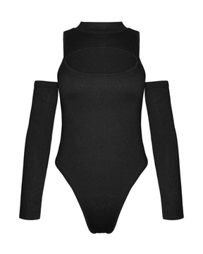 Sexy Long-sleeved Bodysuit with Off-shoulder Fit