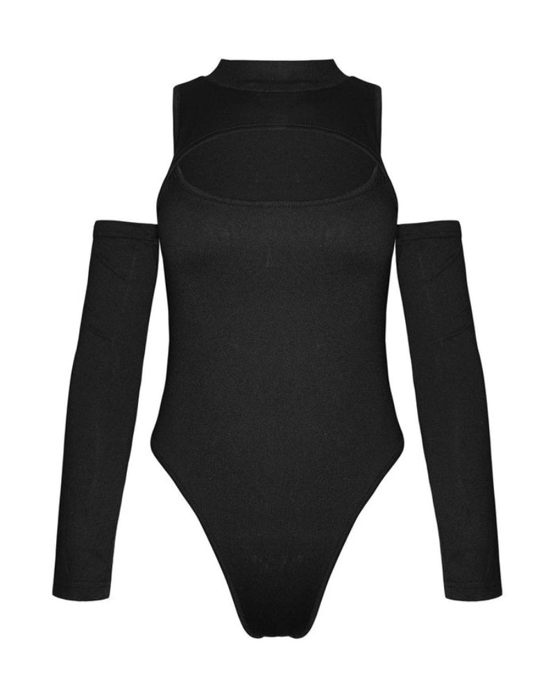 Sexy Long-sleeved Bodysuit with Off-shoulder Fit