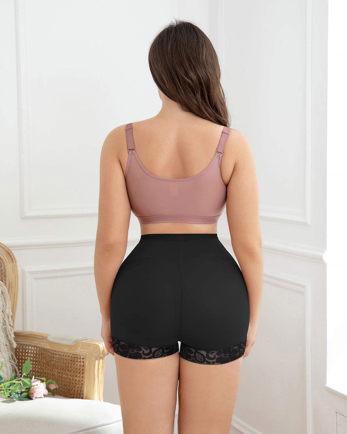 Women Lower Belly Fat Hourglass Butt Lifting Shapewear Shorts-Black