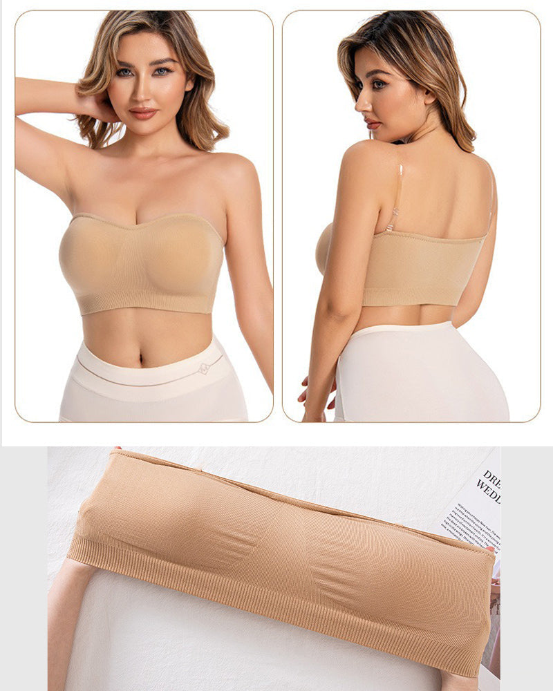 Women Strapless Push up Bra without Steel Ring Seamless tube top