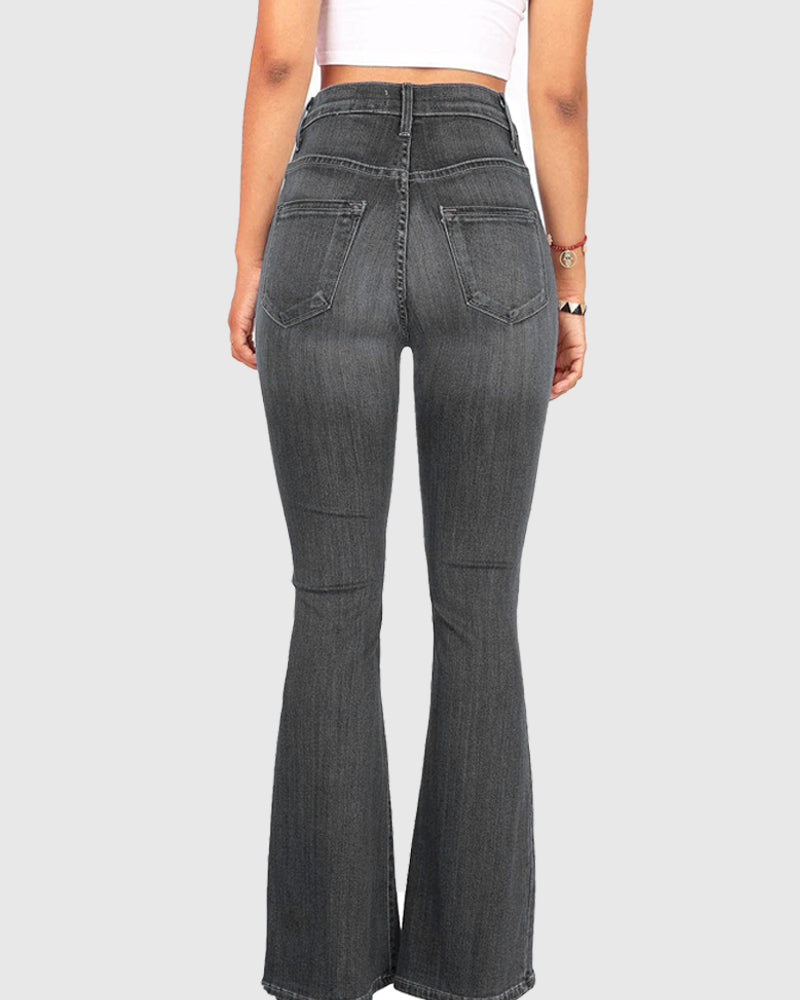 Women's High Waisted Flared Jeans