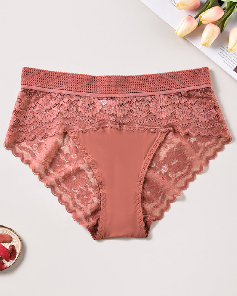 Women's Floral Lace Stitching Comfy Breathable Stretchy Briefs