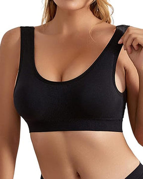 Seamless Push Up Wireless Shockproof Sports Bra Crop Top Breathable Yoga Bra