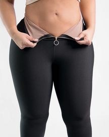 Black Slim Fit Tummy Control Zipper Butt Lift Leggings