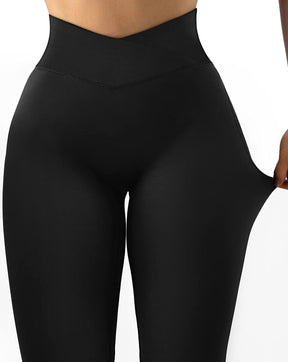 Women's V Cross Waist Tight Hip Lift Leggings High Waist Yoga Pants