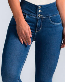 Multi-button Slim-fit Sexy Hip-hugging High-waisted Skinny Jeans