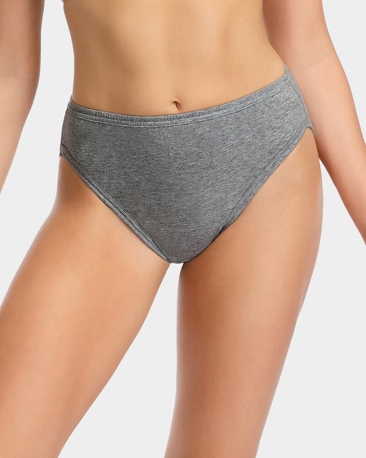 Cotton Dark Grey High-Cut Brief Plus Size Underwear