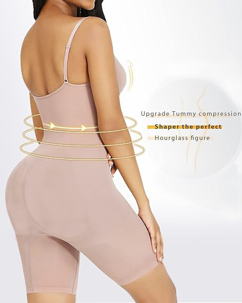 Seamless Light Support Tummy Control Thigh Slimmer Bodysuit Shapewear