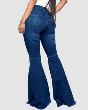 High Waist Butt Lift Versatile Elastic Multicolor Flare Jeans