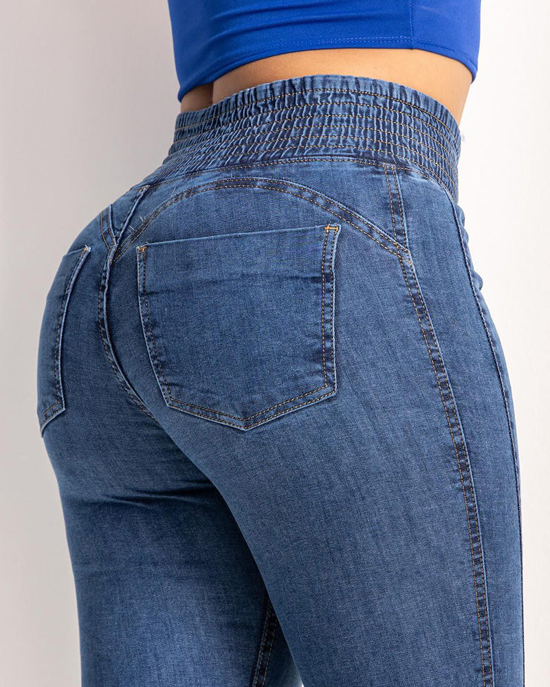 High-Waisted Tummy Control Butt Liftter Skinny Jeans