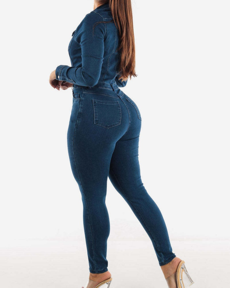 One Piece Jumpsuits for Women Butt Lifting Jeans with Multi Pocket