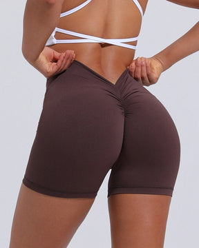 V Back Push Up High waist  hip lifting Workout Yoga Shorts