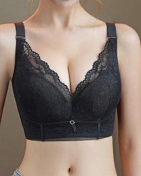 Women‘s Sexy Push Up Soft Wire Bra Breathable Thin Anti-Sagging Lace Bralette