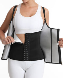 Women's Neoprene 3 Rows Hook Zipper Workout Waist Trainer Sweat Sauna Corset Vest