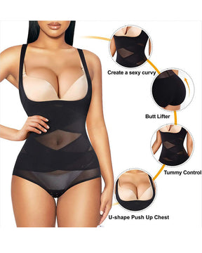 Mesh Seamless Waist Slimmer Corset Butt Shaping Shapewear Bodysuit