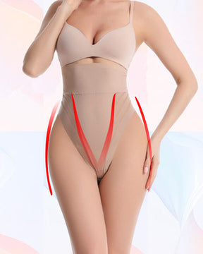 Women's Striped Mesh Hip Lift Thong Corset Body Sculpting Panties