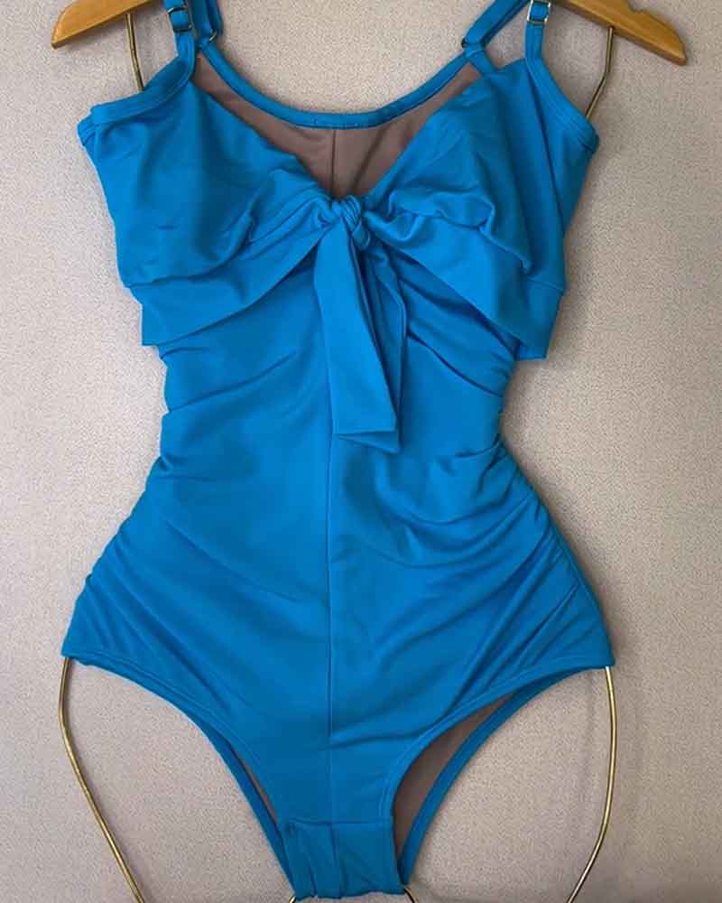 High Waist Ruched Shaping Swimsuits One Piece Tummy Control Swimwear