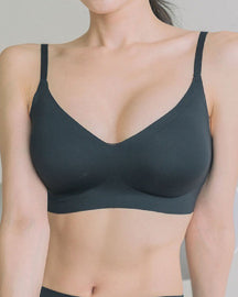 Solid Smooth Cup Seamless Push Up Wireless Thin U Back Bra