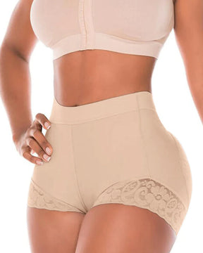 High Waist Women Hip Enhancer Tummy Control Lace Body Shaper Shorts