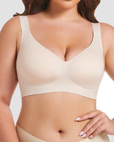 Seamless Wireless Deep V Neck Comfortable Bra Full Coverage Sleep Comfy Bras