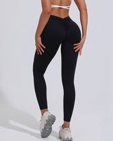 V-Back Scrunch Butt Lift Leggings High Waist Tummy Control Gym Yoga Pants