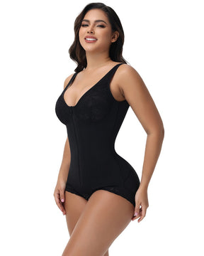 Fajas Colombianas Lace Bust Post Surgery Zipper BBL Compression Shapewear