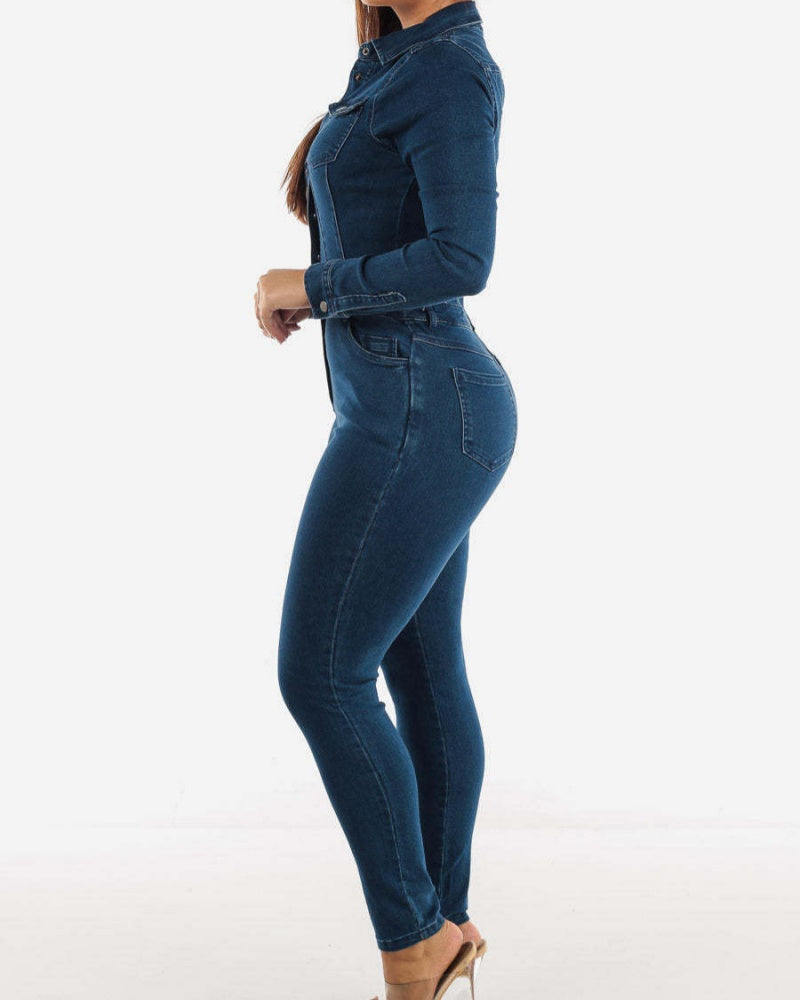 One Piece Jumpsuits for Women Butt Lifting Jeans with Multi Pocket