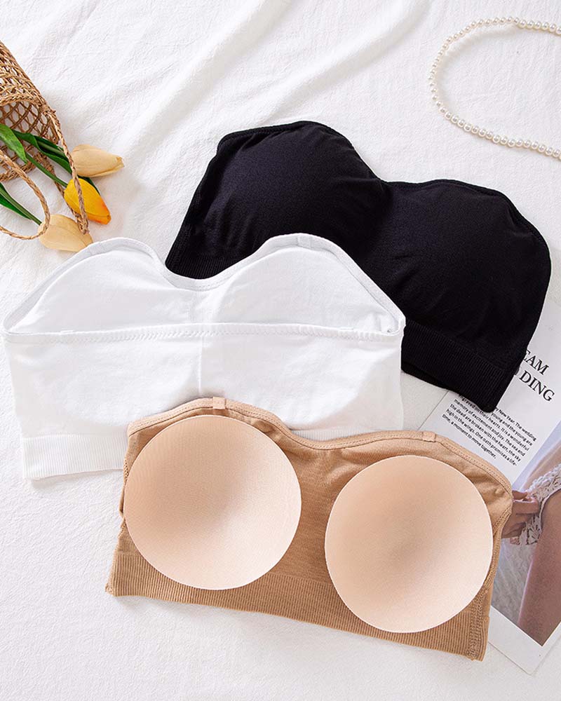 Women Strapless Push up Bra without Steel Ring Seamless tube top