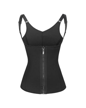 Women's Neoprene 3 Rows Hook Zipper Workout Waist Trainer Sweat Sauna Corset Vest