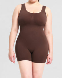 Women's Tummy Control Mid-Thigh Seamless Outerwear Bodusuit Shapewear