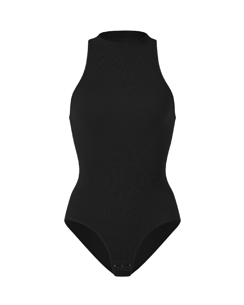 Women's One Piece High Collar Sexy Ribbed Sleeveless Racerback Shapewear Bodysuits