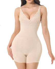 Lace Backless Underwire Open Crotch Shapewear With Removable Sponge Pad