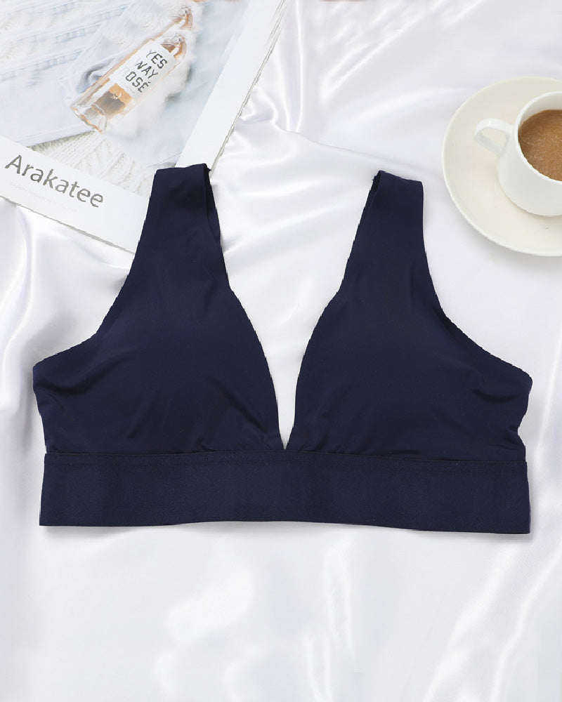 Sexy Deep V Wireless Bra Seamless Comfortable Push Up Padded Tops Bralette