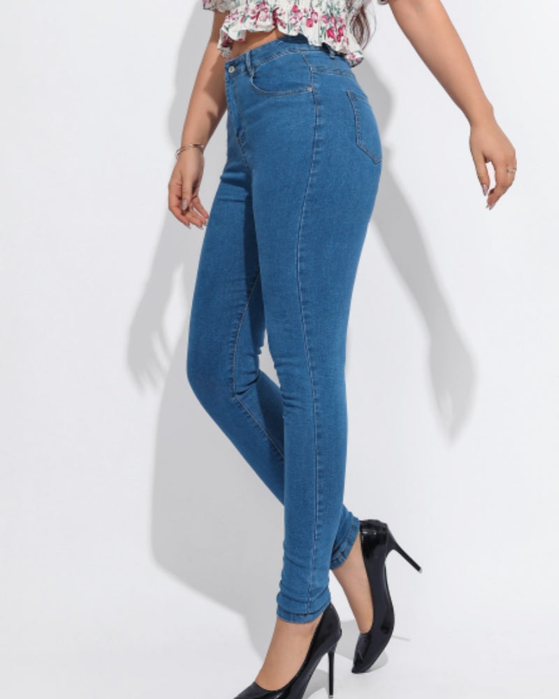 High Waist Slim Fit Skinny Jeans for Women with Elasticity