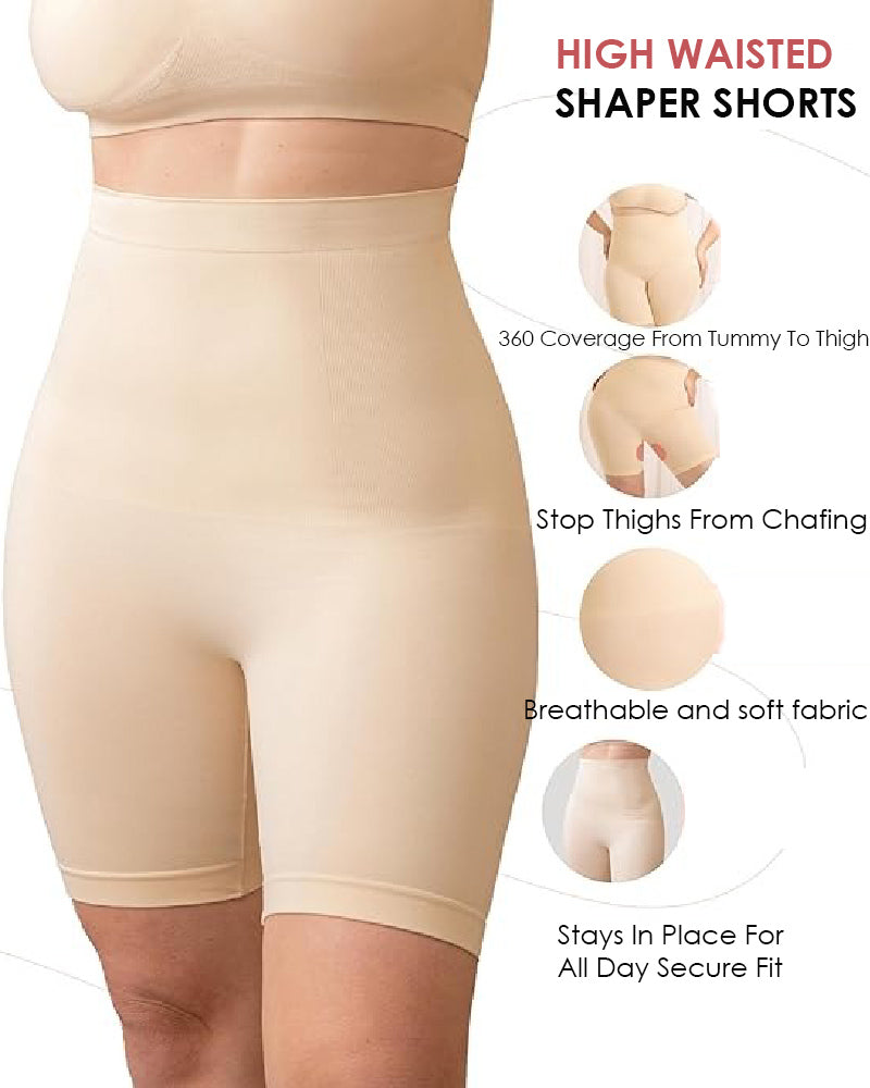 High Waisted Tummy Control Thigh Slimmer Body Shaper Shorts