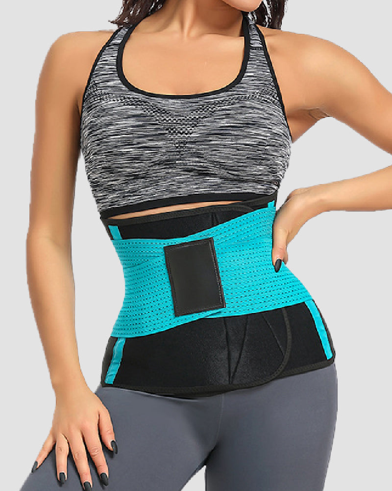 Working Out Sweat Waist Trainer Tummy Control Back Support Wrap Belt Corset