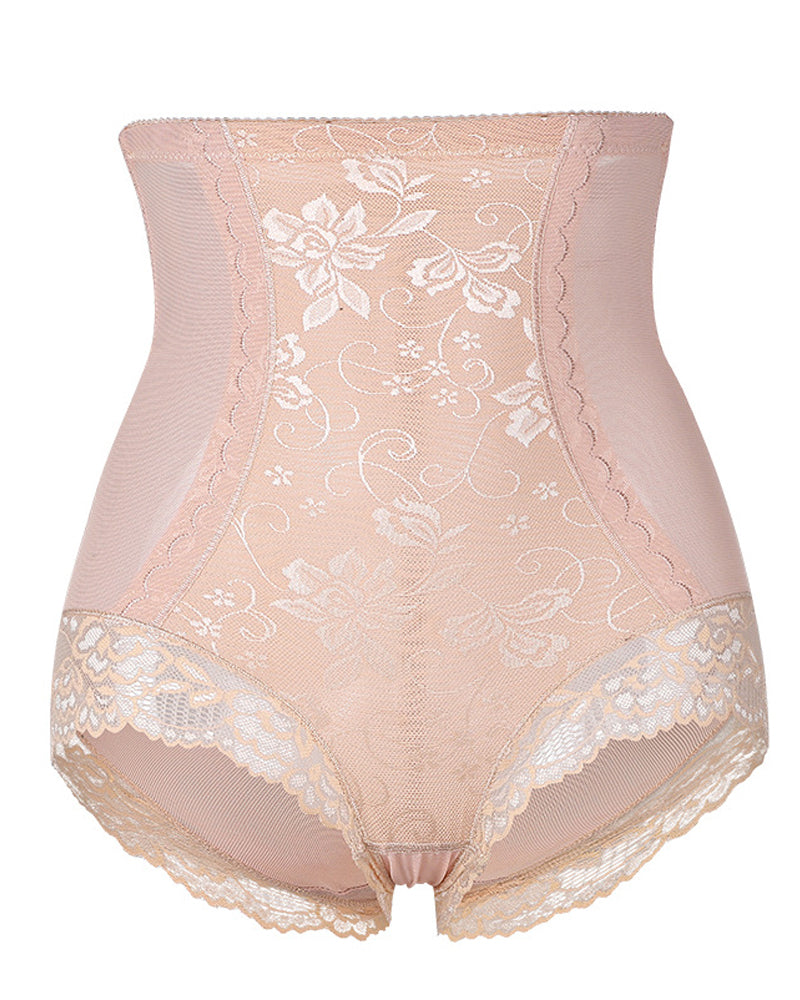 High Waisted Floral Lace Tummy Control Shapewear Panties Slimming Breathable Shaping Brief