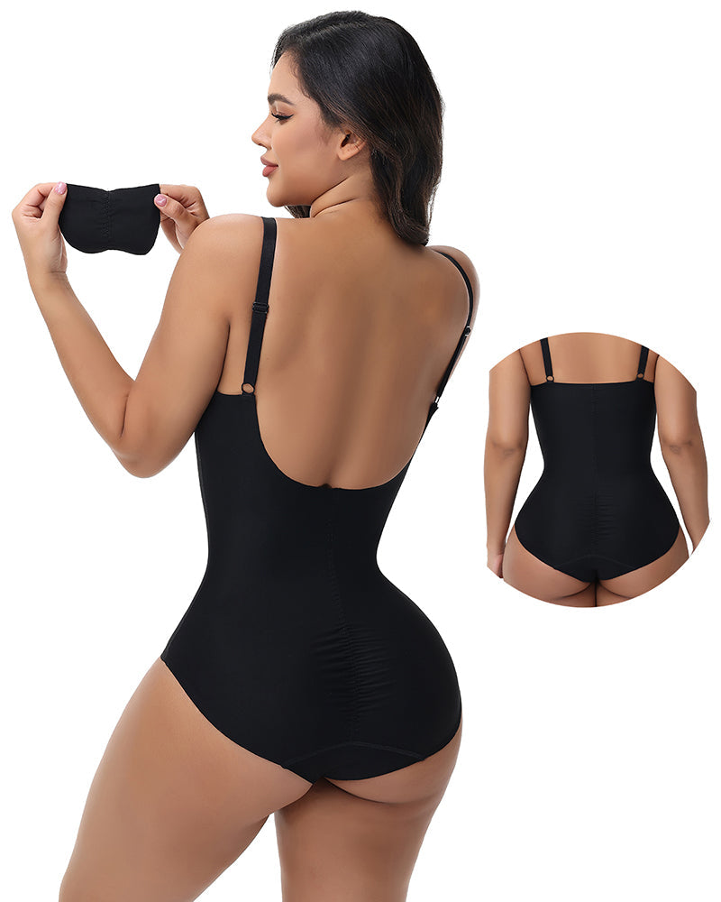 V Neck Compression Shapewear Snatch Butt Lifting Full Bodysuit (Pre-Sale)