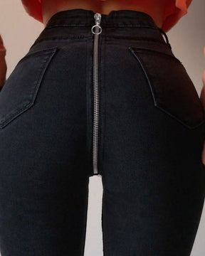 Sexy Back Zipper Skinny Jeans for Women