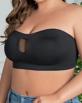 Mesh Sheer Strapless Bras Full Coverage Bandeau Crop Tube Bralette