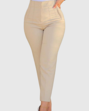 Women's Tailored Pleat High Waist Side Pocket 9-point Pants