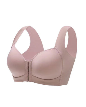 Women's Comfort Lift Front Closure Seamless Push Up Wireless Wide Strap Bra