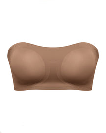 Comfy Push-Up Bandeau Bra Strapless Non-Slip Silicone Cross Side Buckle Bra