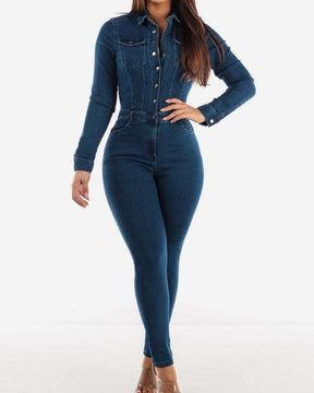 One Piece Jumpsuits for Women Butt Lifting Jeans with Multi Pocket