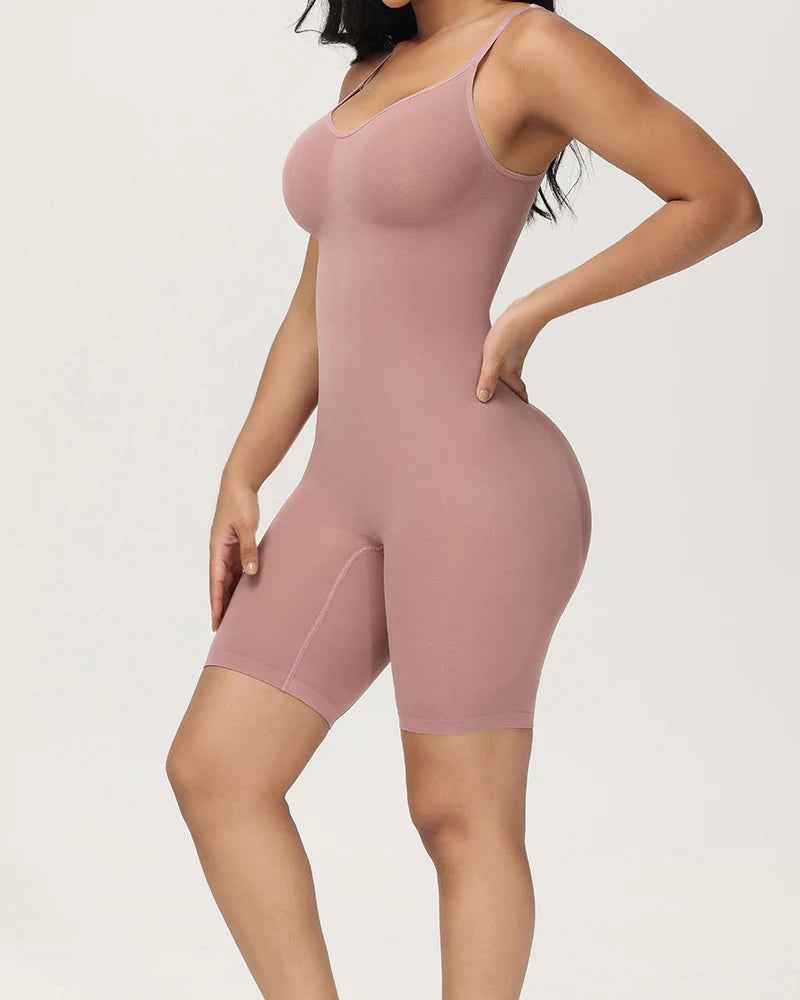 Body Shaper Ribbed Seamless Tummy Control Mid Thigh Bodysuits