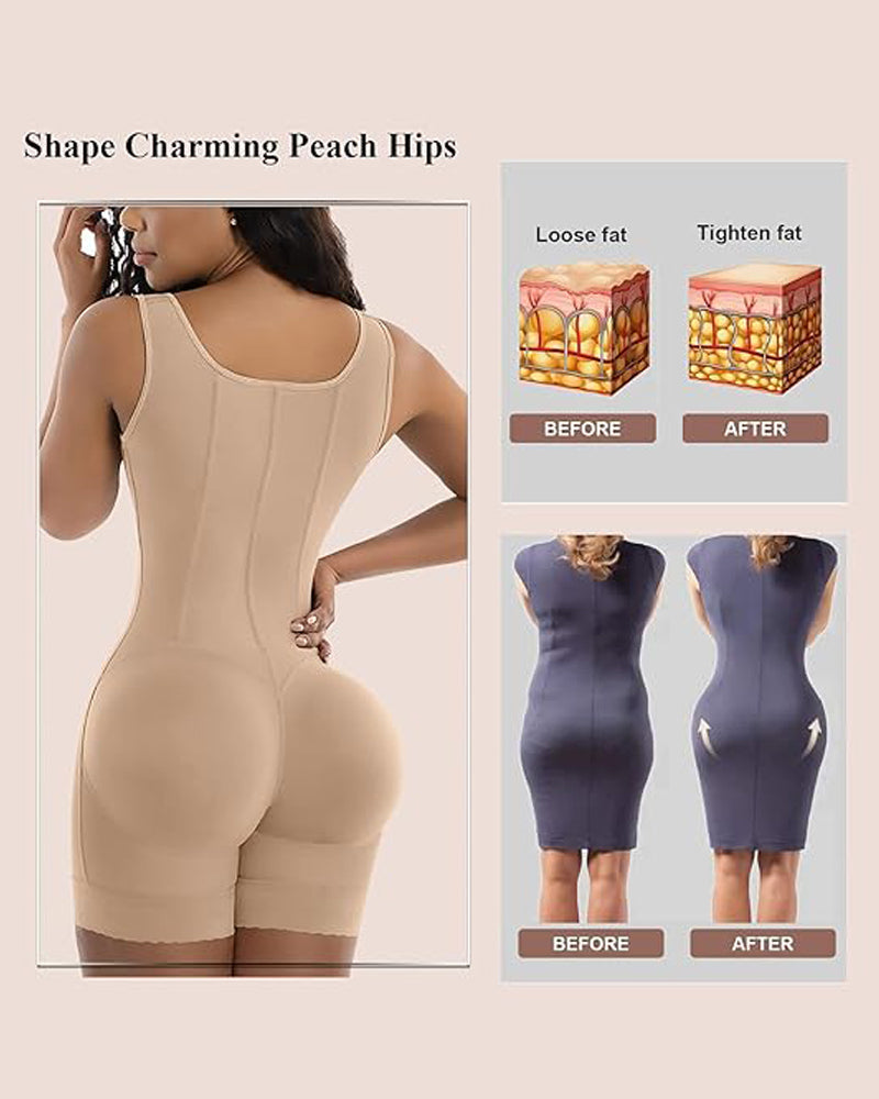 High Compression Open Bust Shapewear With Hook Shaper Slimming Bodysuit  Tummy Control Fajas