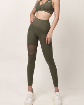 Unique Cut Out Pocket Mesh Yoga Pants Scrunch Bum Leggings